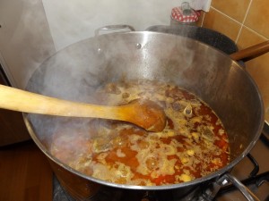 Goat Curry for 30 Persons - Being Cooked